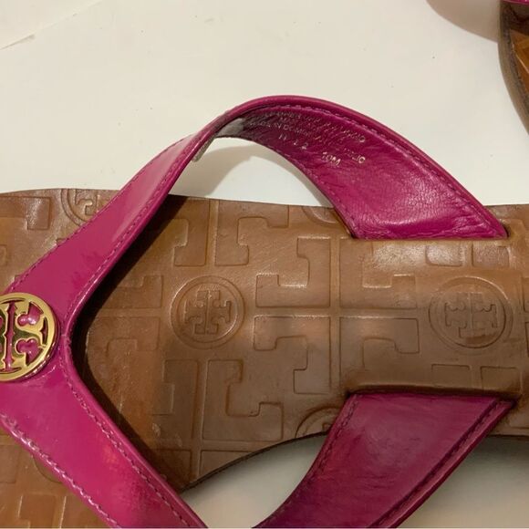 Tory Burch Thora Patent Leather Thongs - Pink - 10 M - Picture 7 of 11